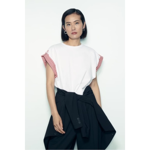 ZARA ~POPLIN TOP (NWT) - Picture 1 of 9